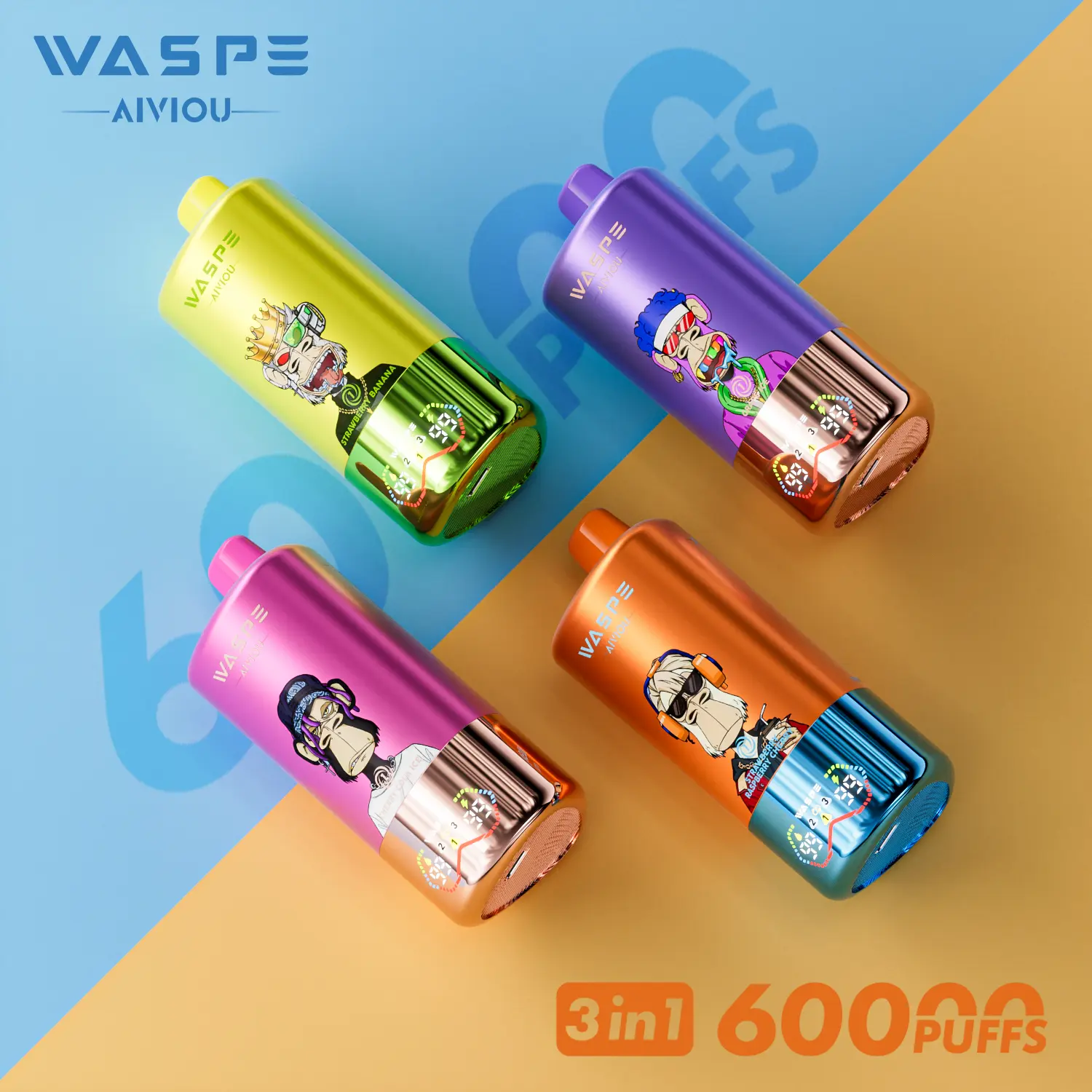WASPE 60000 60k Puffs 3 in 1 Flavors