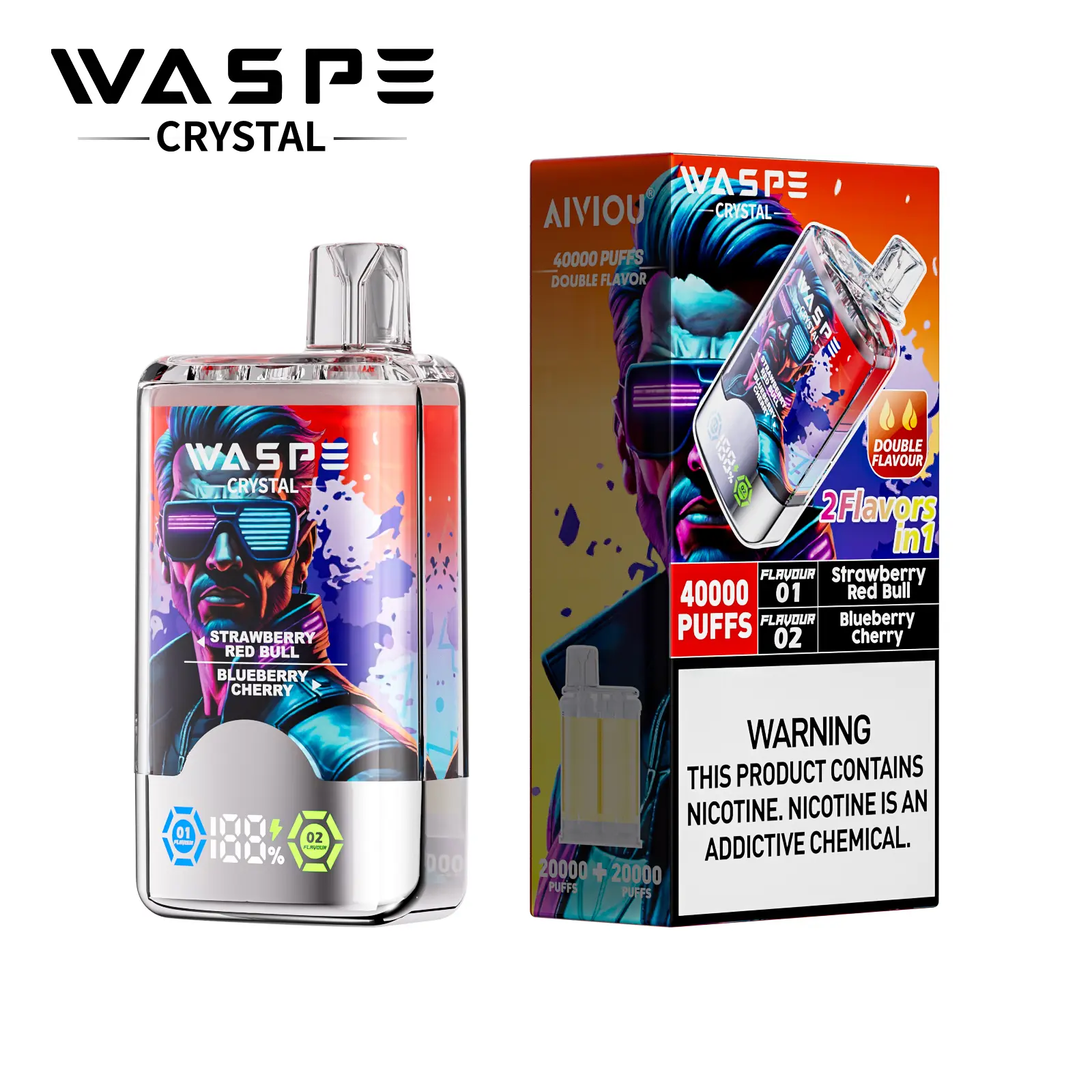 WASPE Crystal 40000 Puffs Dual flavor - Image 3