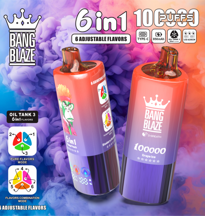 Bang Blaze 100000 100K Puffs 6 in 1 Flavors - Image 3